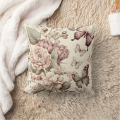 Schöne Blume und Schmetterlinge in Pastellfarben Kissen (Decke)