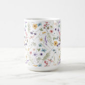 Schöne Blume und Schmetterlinge Kaffeetasse (Mittel)
