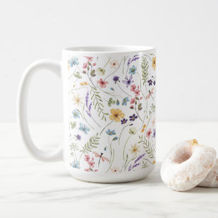 Schöne Blume und Schmetterlinge Kaffeetasse