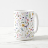 Schöne Blume und Schmetterlinge Kaffeetasse (VorderseiteRechts)