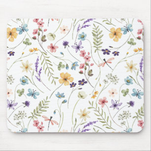 Schöne Blume und Schmetterlinge Mousepad