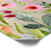 Schöne Blume und Schmetterlinge Poster (Ecke)