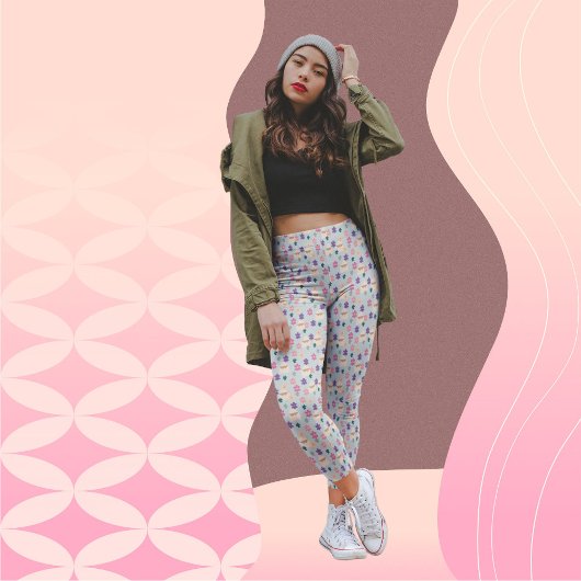 Schöne Blume und Umschläge Muster Leggings