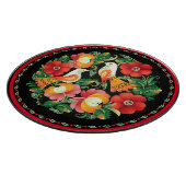 Schöne Blume und ungarische Vögel Schneidebrett (Ecke)