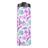 Schöne Blume und Verlassen Thermosbecher (Vorderseite)