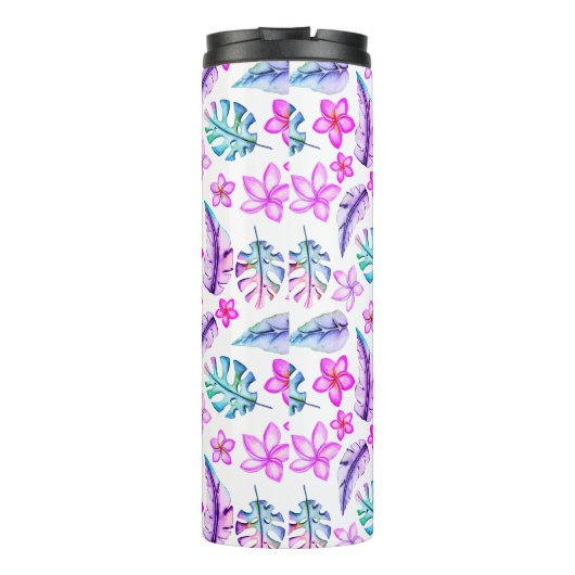 Schöne Blume und Verlassen Thermosbecher (Rückseite)