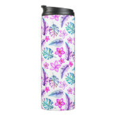 Schöne Blume und Verlassen Thermosbecher (Nach rechts gedreht)