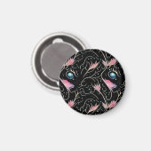 Schöne Blume und Wirbel Muster Magnet (Vorderseite/Rückseite)