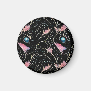 Schöne Blume und Wirbel Muster Magnet
