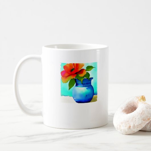 Schöne Blume Vase Kaffeetasse (Mit Donut)