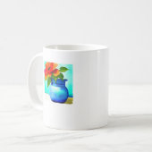 Schöne Blume Vase Kaffeetasse (Vorderseite Links)