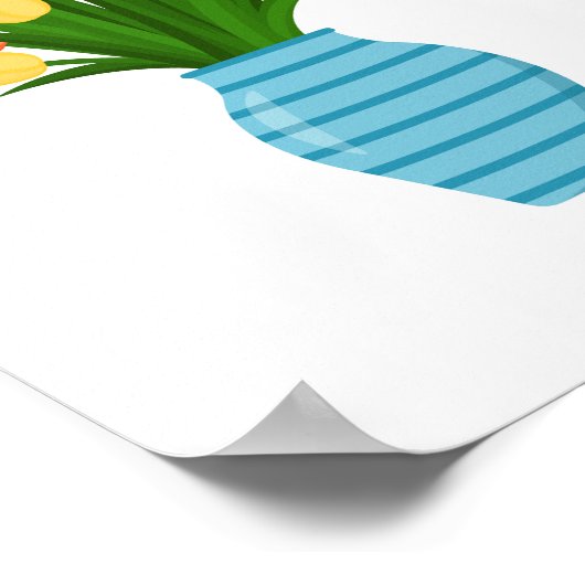 Schöne Blume Vase Poster (Ecke)