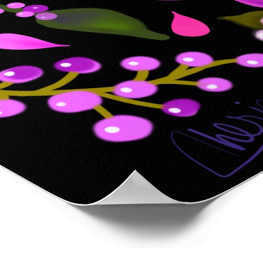 Schöne Blume von Bright Boho Pink und Periwinkle Poster (Ecke)