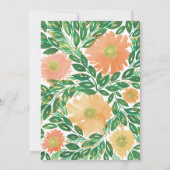 Schöne Blume Wasserfarben Save the Date Einladung (Rückseite)