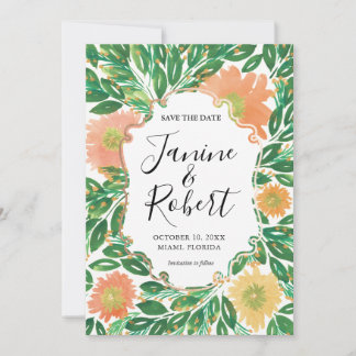 Schöne Blume Wasserfarben Save the Date Einladung