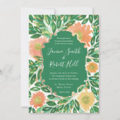 Schöne Blume Wasserfarbenmalerei Hochzeit Einladung (Vorderseite)