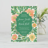 Schöne Blume Wasserfarbenmalerei Hochzeit Einladung (Stehend Vorderseite)
