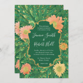 Schöne Blume Wasserfarbenmalerei Hochzeit Einladung (Vorne/Hinten)
