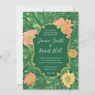 Schöne Blume Wasserfarbenmalerei Hochzeit Einladung