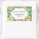 Schöne Blume Wasserfarbenmalerei Hochzeit Rechteckiger Aufkleber (Tasche)