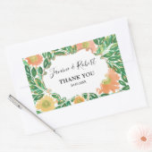 Schöne Blume Wasserfarbenmalerei Hochzeit Rechteckiger Aufkleber (Umschlag)