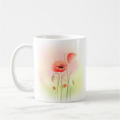 Schöne Blume Watercolor Poppy Kaffeetasse (Links)