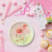 Schöne Blume Watercolor Poppy Pappteller (Party)