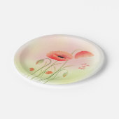 Schöne Blume Watercolor Poppy Pappteller (Schrägansicht)