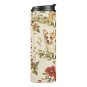 Schöne Blume Weihnachten Corgi Dog Thermosbecher (Nach links gedreht)