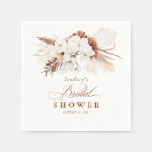 Schöne Blume Weiß Terracotta Brautparty Serviette (Vorderseite)