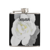 Schöne Blume Weiße Gartenanlagen Flachmann (Vorderseite)