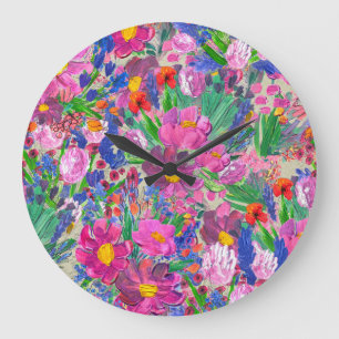 Schöne Blume: Wildblume Große Wanduhr