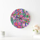 Schöne Blume: Wildblume Große Wanduhr (Zuhause)