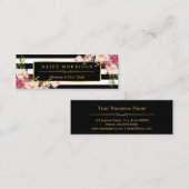 Schöne Blume Wrapping Gold B&W Streifen Mini Visitenkarte (Vorne/Hinten)