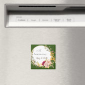 Schöne Blume Wreath Green Wedding Jahrestag Magnet (In Situ (Geschirrspüler))