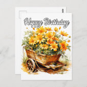 Schöne Blume zum Geburtstag Postkarte (Vorne/Hinten)