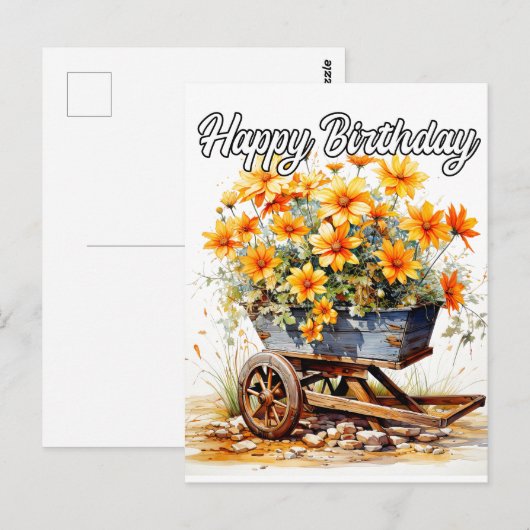 Schöne Blume zum Geburtstag Postkarte (Vorne/Hinten)