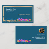 Schöne Blumen auf Gold fasst Babysitter ein Telefonnummerkarte (Vorne/Hinten)