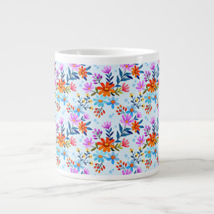 Schöne Blumen-Blatt-Muster-6587 Jumbo-Tasse