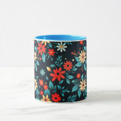Schöne Blumen Blumenmuster Tasse (Zentrum)
