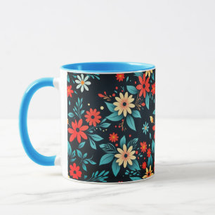 Schöne Blumen Blumenmuster Tasse
