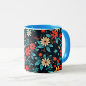 Schöne Blumen Blumenmuster Tasse (VorderseiteRechts)