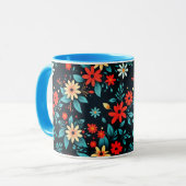 Schöne Blumen Blumenmuster Tasse (Vorderseite Links)