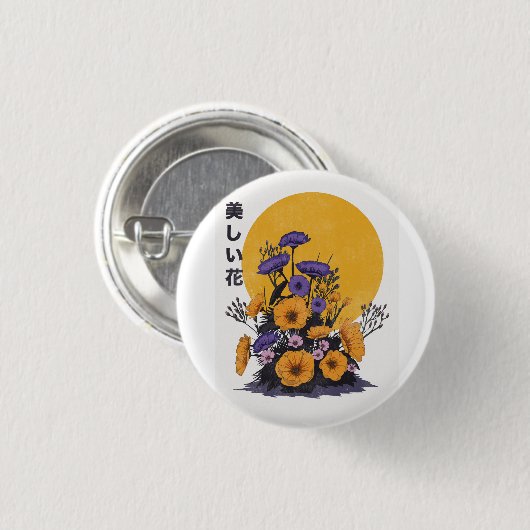 schöne Blumen Button (Vorne & Hinten)