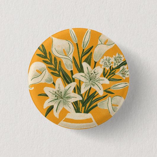 Schöne Blumen Button (Vorderseite)