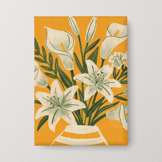 Schöne Blumen Button (Vorderseite)