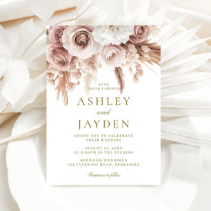 Schöne Blumen Elegante Hochzeit Einladung