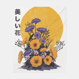 schöne Blumen Fleecedecke