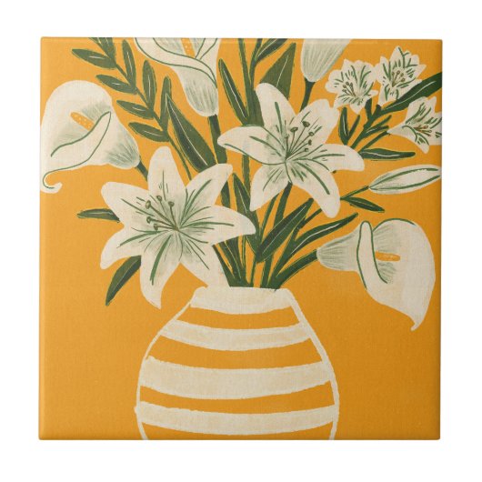 Schöne Blumen Fliese (Vorderseite)