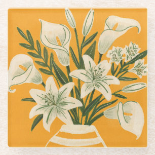 Schöne Blumen Glasuntersetzer